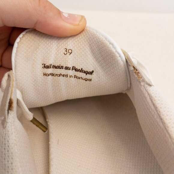 Bobbies Paris White Suede & Mesh Sneakers EU 39 | Handcrafted in Portugal - Picture 5 of 7